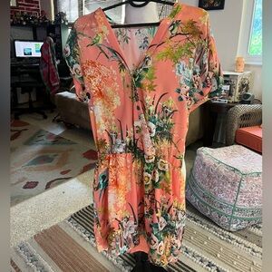 Zara XS Tropical floral mini dress